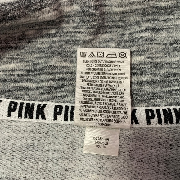 PINK Victoria's Secret Zip-Up Sweater in Gray and White - Picture 5 of 10